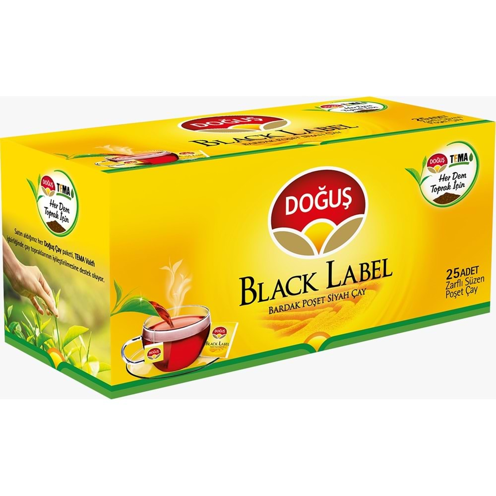 DOĞUŞ BLACK LABEL 25Lİ BARDAK POŞET ÇAY