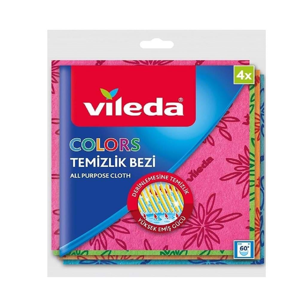 VİLEDA 4LÜ TEMİZLİK BEZİ RENKLİ
