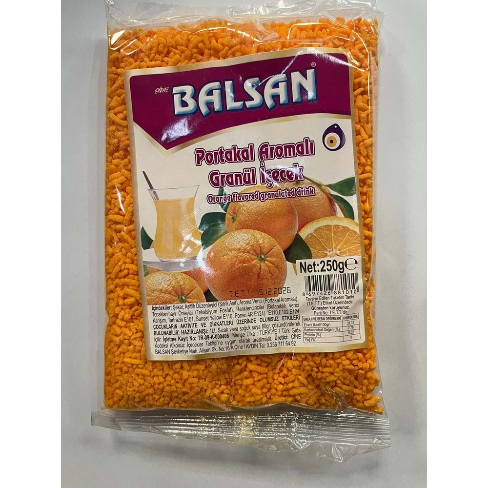 BALSAN GRANÜL İÇECEK PORTAKAL 250GR