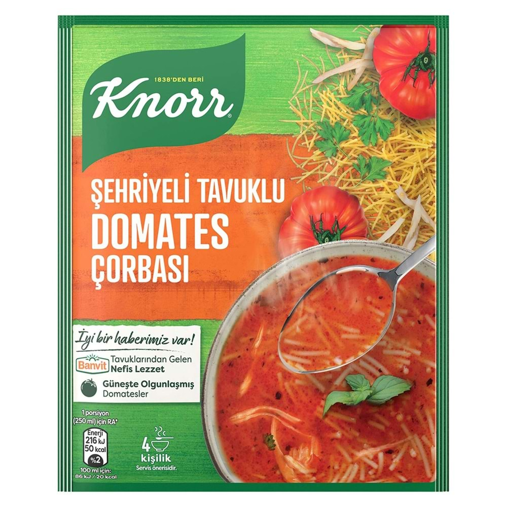 KNORR KLS.ŞEHRİYELİ TAVUKLU DOMATES ÇORBASI 67GR