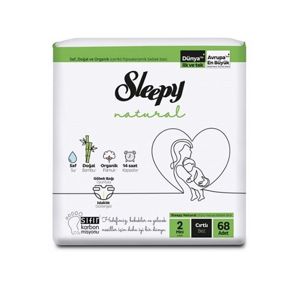 SLEEPY NATURAL İKİZ JUMBO BEBEK BEZİ 2NO 68AD