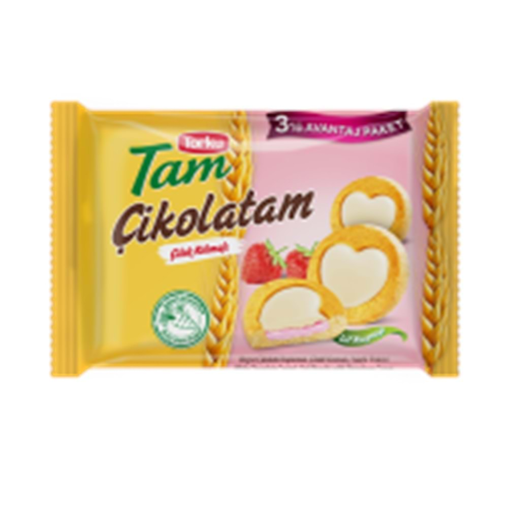 TORKU TAM ÇİKOLATAM ÇİLEK KREMALI BİSKÜVİ 3LÜ 249GR