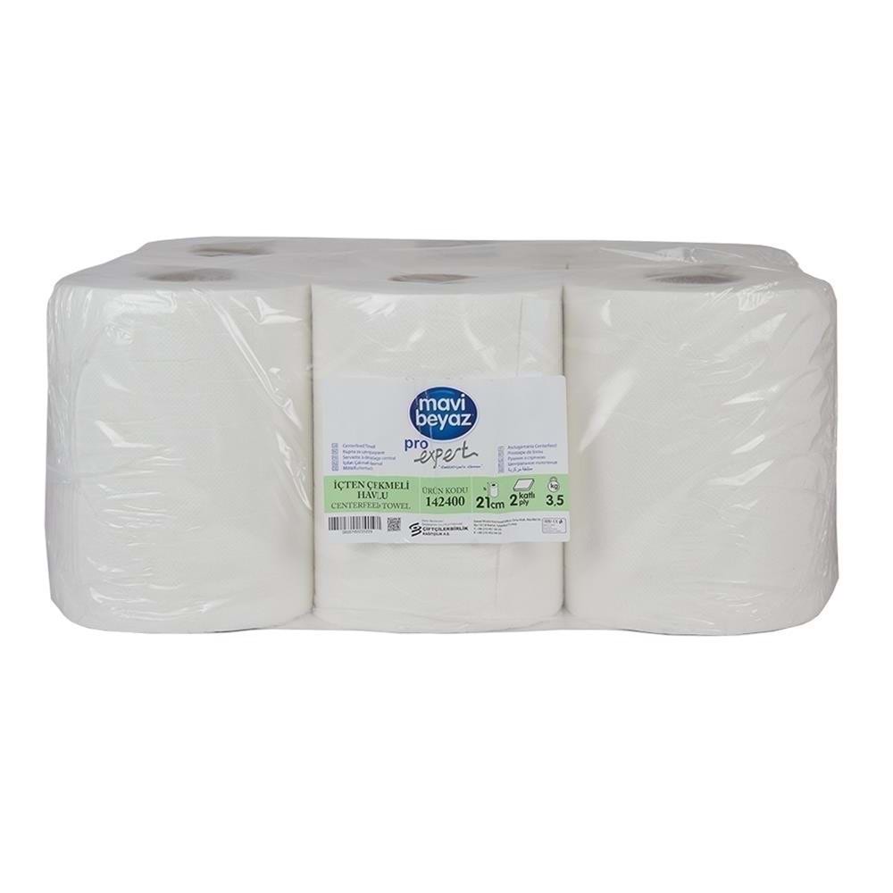 MAVİ BEYAZ HAVLU İÇTEN ÇEKMELİ 2KATLI 21CMX6LIX3.5KG