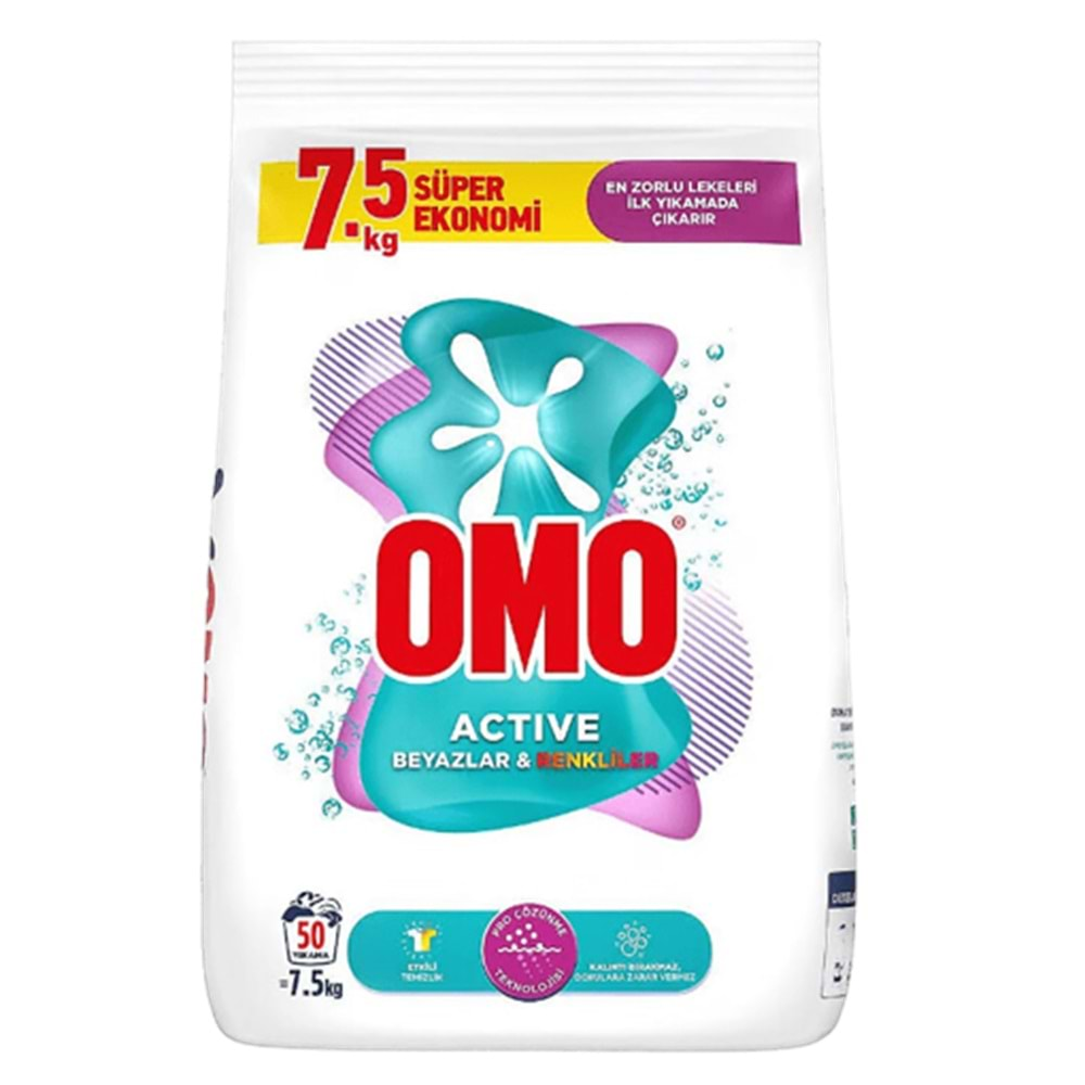 OMOMATİK 7.5KG ACTİVE RENKLİ & BEYAZ