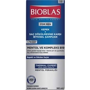 BIOBLAS ŞAMPUAN 360ML MEN MENTOL VE KOMPLEX B19