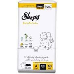 SLEEPY EXTRA İKİZ JUMBO 4NO BEBEK BEZİ 48AD MAXİ