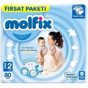 MOLFİX FIRSAT PAKETİ BEZ 2NO 80Lİ MİNİ 3-6KG