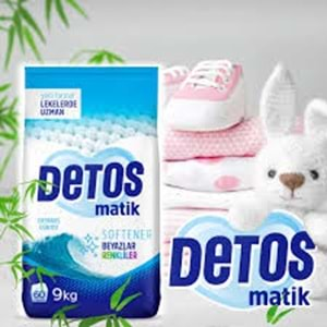 DETOS MATİK 9KG BEYAZ VE RENKLİLER OKYANUS