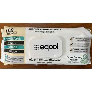EQOOL YÜZEY TEMİZLİK HAVLU 100LÜ BEYAZ SABUN