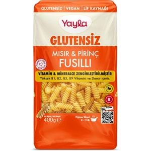 YAYLA MISIR&PİRİNÇ MAKARNA 400GR BURGU GLUTENSİZ