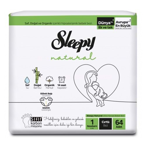 SLEEPY NATURAL İKİZ JUMBO BEBEK BEZİ 1NO 64AD