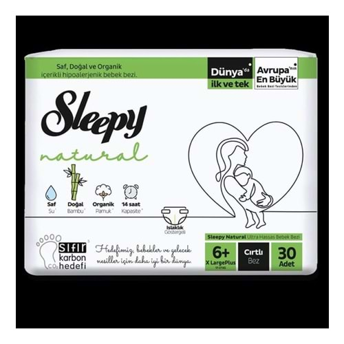 SLEEPY NATURAL İKİZ JUMBO BEBEK BEZİ 6+NO 32AD