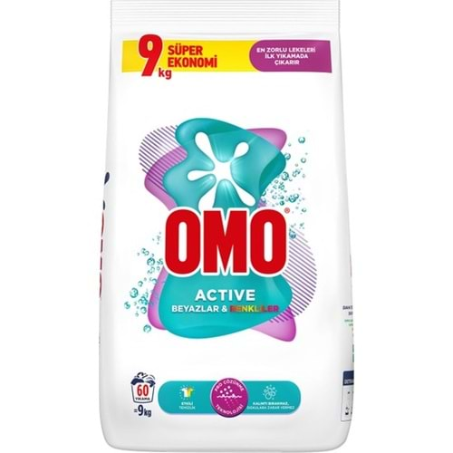 OMOMATİK 9KG ACTİVE RENKLİ & BEYAZ