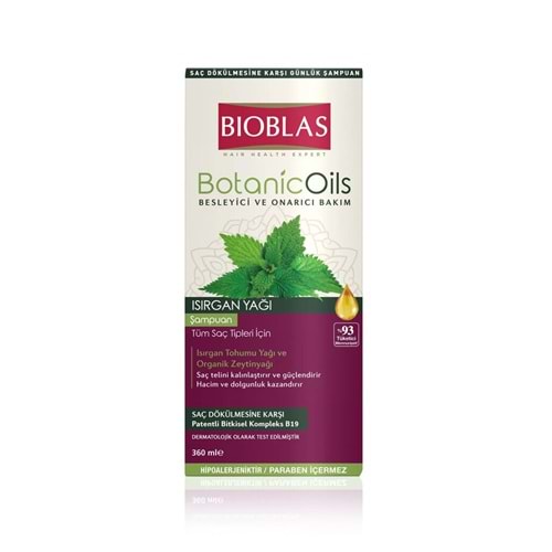 BIOBLAS ŞAMPUAN 360ML ISIRGANLI TÜM SAÇLAR