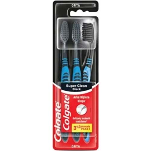 COLGATE DİŞ FIRÇA 3LÜ SÜPER CLEAN BLACK