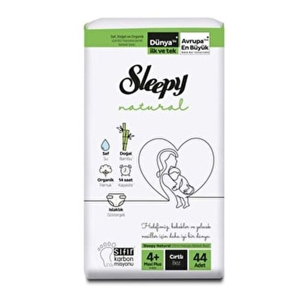 SLEEPY NATURAL İKİZ JUMBO BEBEK BEZİ 4+NO 44AD