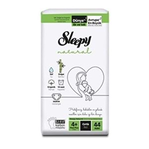 SLEEPY NATURAL İKİZ JUMBO BEBEK BEZİ 4+NO 44AD