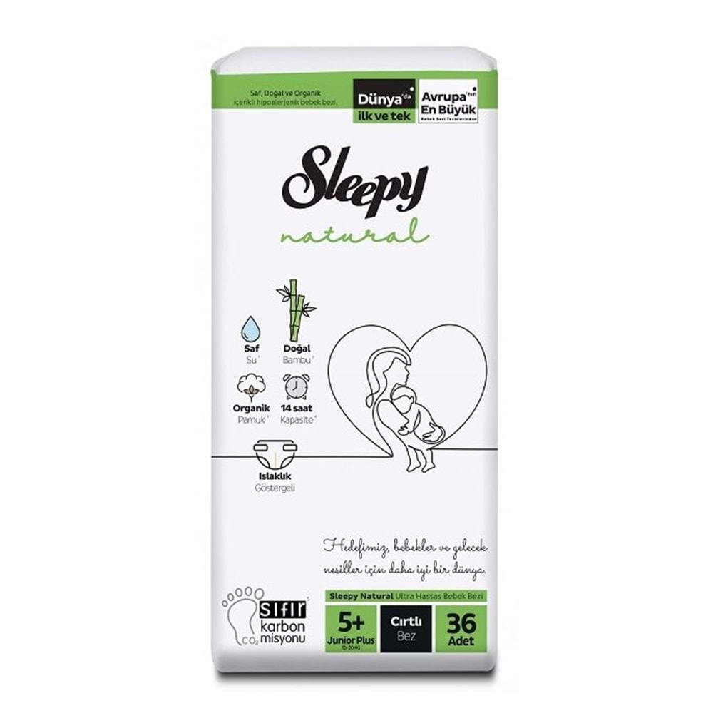 SLEEPY NATURAL İKİZ JUMBO BEBEK BEZİ 5+NO 36AD