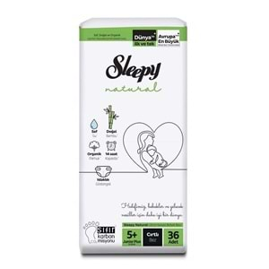 SLEEPY NATURAL İKİZ JUMBO BEBEK BEZİ 5+NO 36AD