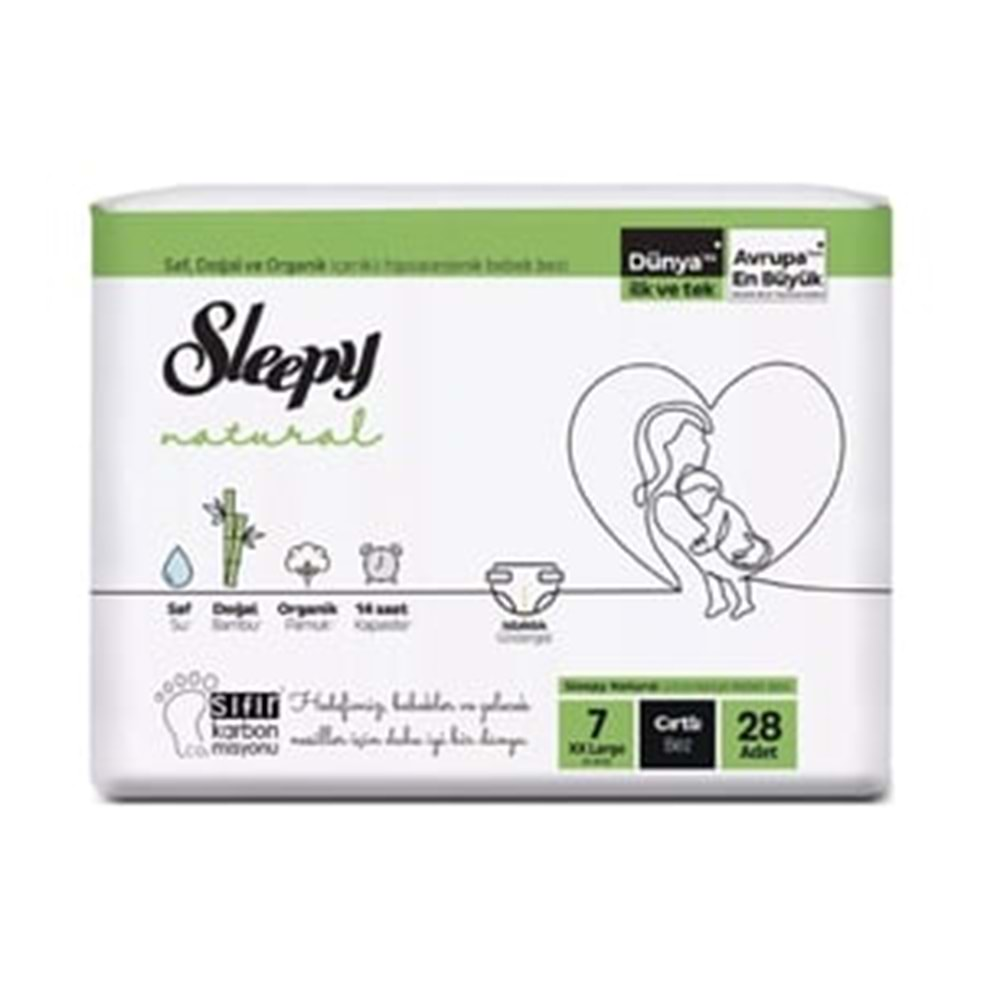 SLEEPY NATURAL İKİZ JUMBO BEBEK BEZİ 7NO 28AD