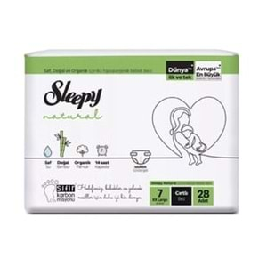 SLEEPY NATURAL İKİZ JUMBO BEBEK BEZİ 7NO 28AD