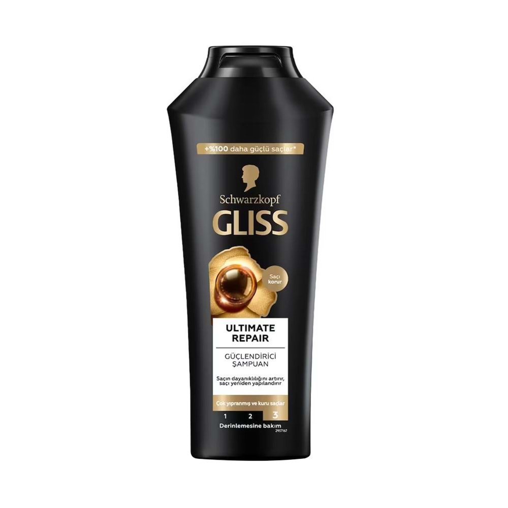 GLİSS ŞAMPUAN 400ML GÜÇLENDİRİCİ SİYAH